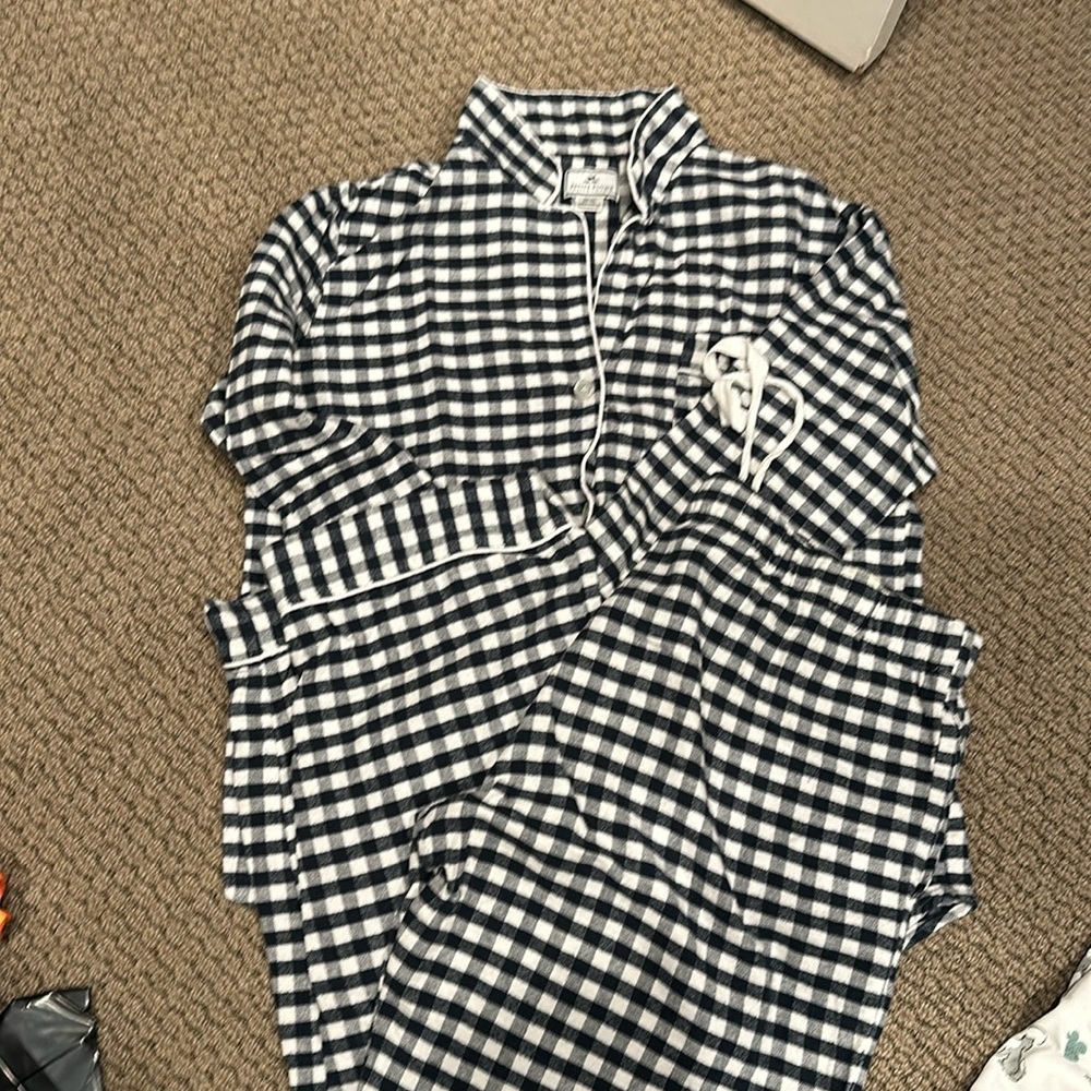Petit Plume navy gingham women’s pjs